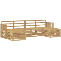 vidaXL Ensemble de canapés d'extérieur , 5 pièces, blanc, 249 x 122,5 x 73 cm