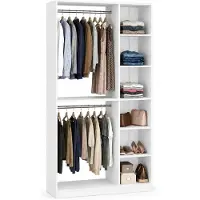 VCM Armoire Palosa H. 211 x L. 110 x P. 35 cm avec tringle et étagères - Armoire ouverte Palosa XL