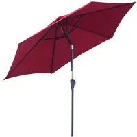 OEM Parasol en aluminium, 2,6 m de diamètre, toile rouge en polyester 180 g/m², idéal pour le jardin et la terrasse