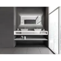 Talos Miroir de salle de bain avec éclairage King - miroir de salle de bain LED 140x60 cm - miroir mural avec miroir de maquillage éclairé - couleur de lumière blanc neutre