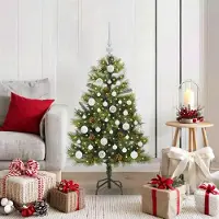 vidaXL Design Sapin de Noël artificiel pliant avec pommes de pin Vert 120 cm - Sapins de Noël artificiels 2025 Nouveau2790308 2parcel