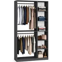 VCM Armoire Palosa H. 211 x L. 110 x P. 35 cm avec tringle et étagères - Armoire ouverte Palosa XL