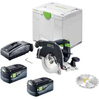 Festool HKC 55 KEB-Basic Scie circulaire portative sans fil 18 V 160 mm Brushless + 2x batterie 5,0 Ah + chargeur + Systainer