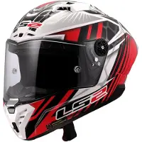 LS2 Helmets LS2 FF805 Thunder GP Perolari Replica casque de carbone, blanc/rouge, 2XL (63/64)