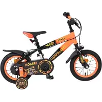 Volare Vélo pour enfants Strike - Garçons - 12 pouces - Noir et orange - Deux freins à main