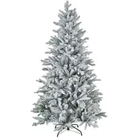 OEM Sapin de Noël artificiel de 180 cm, recouvert de neige, ignifuge, pied métallique, branches souples, vert