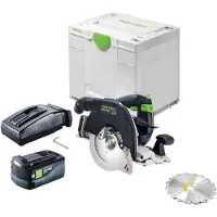 Festool HKC 55 KEB-Basic Scie circulaire portative sans fil 18 V 160 mm Brushless + 1x batterie 5,0 Ah + chargeur + Systainer