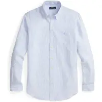 Ralph Lauren pour homme. 710B22588002 Chemise en lin à rayures Custom Fit bleu (XL), Casuel, Manche longue