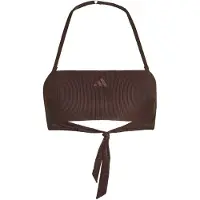 Adidas Iconisea Ribbed Padded Bandeau Bikini Top Marron 40 Femme