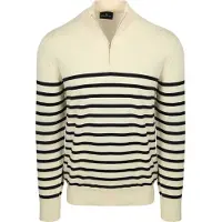 Steppin' Out Pull Demi-Zip Marinière Écru
