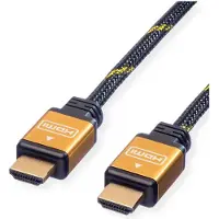 Roline HDMI (Typ A) — HDMI (Typ A) (15 m), Câble vidéo, Or, Noir