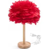 OEM Lampe de chevet Art déco plume rouge CBDPH