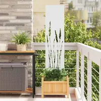 Syfax Écran de confidentialité de jardin Fretwork Blanc 32 x 140 cm