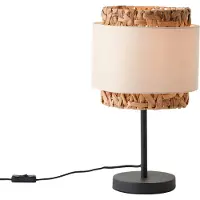 Brilliant Lampe de table naturelle WATERLILLY | Lampe de table haute avec abat-jour en tissu et jonc d'eau | 1 douille E27, max. 60 W | Métal/tissu/jonc d'eau