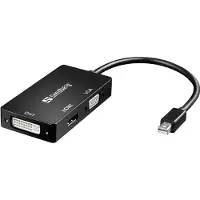 Sandberg Adaptateur MiniDP>HDMI+DVI+VGA - Convertisseur vidéo