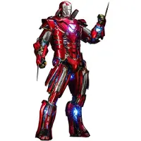 Hot toys Figurine MMS618D43 - Marvel Comics - Iron Man 3 - Silver Centurion Armor Suit Up Version