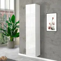 Altro Armoire de vestiaire design pour l'entrée, avec 5 compartiments, en blanc brillant : Joy Wardrobe