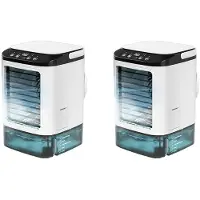 Semoic 2X Climatiseur Portable, Ventilateur Portable, Double Pulvérisation, Vitesse D'Atomisation Ultrasonique, Refroidisseur D'Air Silencieux