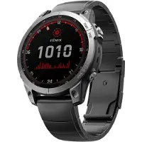 INF Bracelet de montre en titane pour Garmin Fenix 7X 6X Pro 5X Plus Black 26 mm