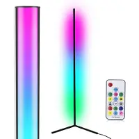 INF Lampadaire LED d'angle RGB avec changement de couleur Noir