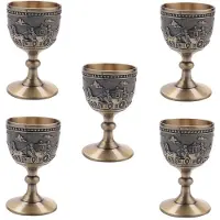 Semoic 5X Classical Coupe de Vin En Métal À La Main Petite Coupe Gobelet En Verre À Vin En Cuivre