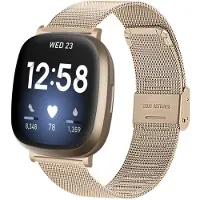 INF Bracelet de montre en acier inoxydable pour Fitbit Versa 3 / Sense Or