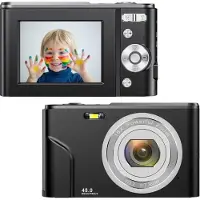 INF Appareil photo numérique 1080P, 48 M, zoom 16x, argent, ensemble 5 pièces Le noir