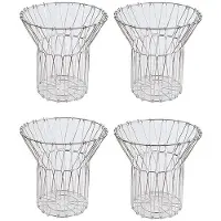 Semoic 4X Corbeille de Fruits Multifonctionnelle Pliante en Acier Inoxydable, Gadget de Panier de Fruits Creux