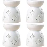 Semoic 4X Diffuseur en Céramique Brûleur à Bougie Diffuseurs D'Huiles Essentielles Brûlantes en Céramique Lampe Aromatique - Fleur
