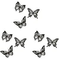Semoic 9 PièCes Papillon MéTal DéCoration Murale Noir Papillon MéTal Tenture Murale DéCor Ferme Rustique Maison Bureau Chambre DéCor