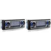 Semoic 2X Autoradio Vintage Sans Fil Lecteur Multimédia MP3 AUX USB FM 12V Classique Lecteur Audio Stéréo Voiture Électrique