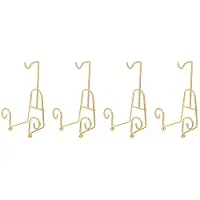 Semoic 4X Support de Tasse à Thé, Support de Tasse en Or, Présentoir de Service à Thé, Présentoir de Soucoupe de Tasse en Métal Doré