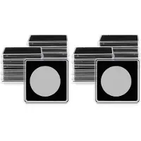 Semoic 40 Pcs Argent Dollar Coin Holder, 2 x 2 Half Dollar Coin Holder Coin Capsule Coin Snap Plastic Coin Holder, 37.5mm