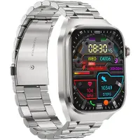 INF Montre intelligente avec bracelet en métal ECG, fréquence cardiaque, sommeil Silver