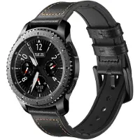 INF Bracelet pour Samsung Gear S3 Classic, Frontier, Galaxy Watch 22 mm Noir