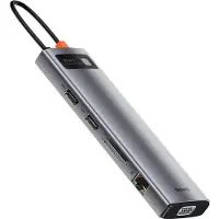 Baseus Hub 11W1 Metal Gleam Series, Usb-C Do 3X Usb 3.0 + 2X Hdmi + Usb-C Pd + Ethernet Rj45 + Microsd/Sd + Vga + Aux