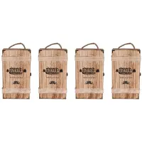 Semoic 4X Vintage Bois 2 Boîte de Bouteille de Vin Rouge Casier Caisse Stockage Présentoir Présentoir Fête D'Anniversaire Cadeau de Noël