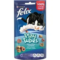 Purina Felix Play Tubes Crevettes & Poisson Snack Pour Chat 50g 8 Unités