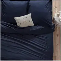 Atmosphera Enveloppe de couette, 240 x 220 cm, coton, bleu foncé