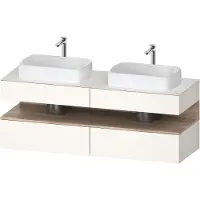 Duravit Collection One Meuble sous-vasque sur console, 2 tiroirs, 2 découpes, 1600x550x600mm, niche en chêne mamelonné, QA4779055840010