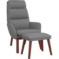 vidaXL Fauteuil relax avec pouf Tissu gris clair