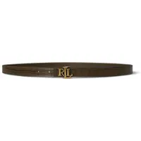 Ralph Lauren pour femme. 412P15764003 Ceinture en cuir avec boucle LRL marron (S), Casuel