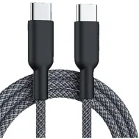 Wigento Câble de recharge USB-C 60 W, recharge rapide, câble de données en nylon, 1 mètre, noir, universel