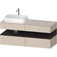 Duravit Collection One Meuble sous-vasque sur console, 2 tiroirs, 2 coulissants, découpe à gauche, 1400x550x600mm, niche graphite super mate, QA4765080910010