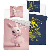 Detexpol Linge de lit, linge de lit pour enfant, phosphorescent, 160 x 200, 5848a Lapin