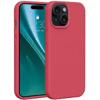 Etteri Coque en silicone pour iPhone 13 6,1" framboise (Apple iPhone 13), Coque pour téléphone portable, Rouge