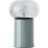 Brilliant Lampe de table verte avec verre fumé KNUT | 22 cm de hauteur | E27 | verte | métal/verre