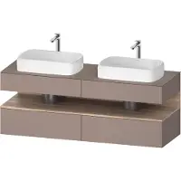 Duravit Collection One Meuble sous-vasque sur console, 2 tiroirs, 2 découpes, 1600x550x600mm, niche en chêne mamelonné, QA4779055430010