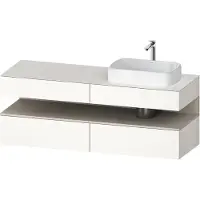 Duravit Collection One Meuble sous-vasque sur console, 2 tiroirs, découpe à droite, 1600x550x600mm, niche Taupe Supermatt, QA4778083840010