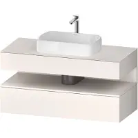 Duravit Collection One Meuble sous-vasque sur console, 1 tiroir, 1 tiroir, découpe au centre, 1200x550x600mm, niche blanc supermat, QA4732084840010